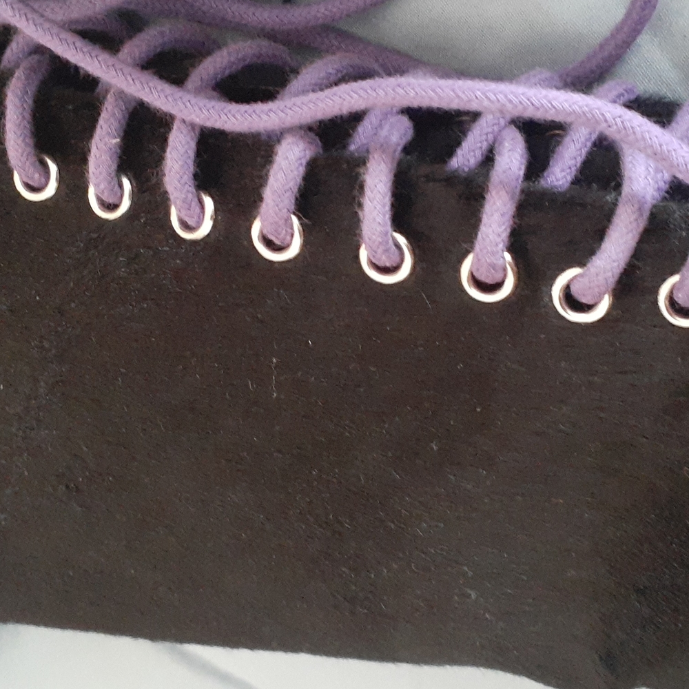#43 Brand new Sugar Thrillz velvet combat boots - Picture 9 of 11